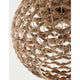 Nova Luce Griffin pendant lamp 40cm sphere made of dried water hyacinth natural colour detail view