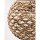 Nova Luce Griffin pendant lamp Ø 40cm made of dried water hyacinth, detail view of the woven natural material