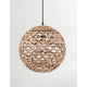 Lampada a sospensione Nova Luce Griffin, Ø 50,5cm, sfera in giacinto d’acqua essiccato, colore naturale