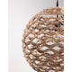 Lampada a sospensione Nova Luce Griffin, Ø 50,5cm, giacinto d’acqua essiccato intrecciato, primo piano