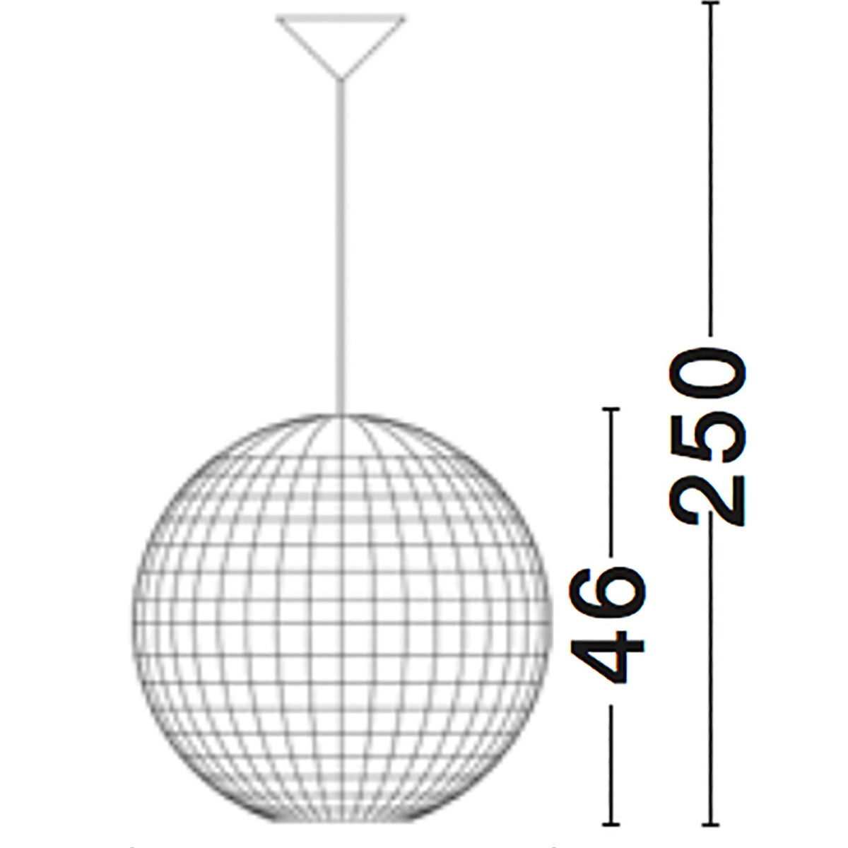 Lampada a sospensione Nova Luce Griffin, Ø 50,5cm, sfera in giacinto d’acqua essiccato, vista frontale