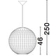 Lampada a sospensione Nova Luce Griffin, Ø 50,5cm, sfera in giacinto d’acqua essiccato, vista frontale