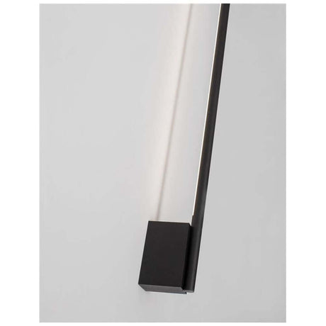 Gropius LED Wandlampe 90cm schwarz, schlanke Aluminium-Wandleuchte warmweiß 3000K für Esszimmer, Flur, Schlafzimmer