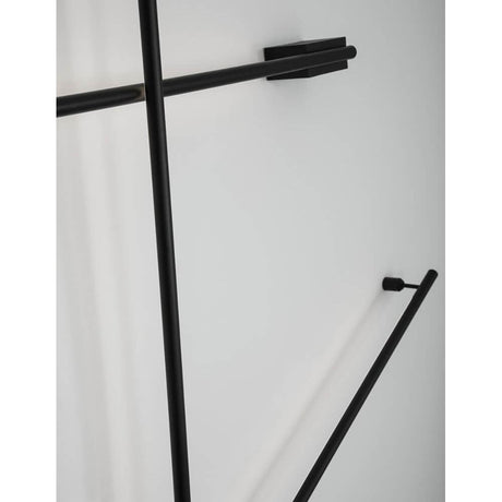 Gropius LED wall lamp metal in matte black, slim 3.5 cm housing and fine-grained surface, minimalist design on white wall