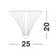 Grafik der Guscio Wandlampe Glas mit Maßen: 25cm Breite, 20cm Höhe.