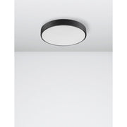 Hadon LED Deckenlampe Ø 40cm – matte schwarze runde Deckenleuchte mit warmweißem Diffusor, modernes Design für Wohnzimmer, Schlafzimmer oder Flur
