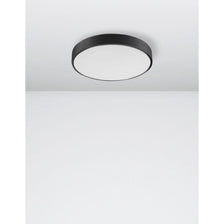 Hadon LED Deckenlampe Ø 40cm – matte schwarze runde Deckenleuchte mit warmweißem Diffusor, modernes Design für Wohnzimmer, Schlafzimmer oder Flur