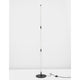 Moderne, minimalistische Stehlampe in Schwarz mit warmweißem Licht, ideal für Wohnzimmer.