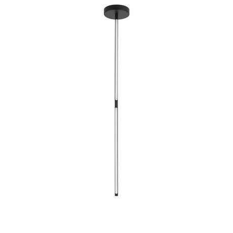 Handy LED Stab Hängeleuchte Schwarz in minimalistischem Design mit warmweißer LED-Beleuchtung.