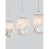 Ice glass pendant lamp 5-flg. Running