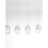 Ice glass pendant lamp 5-flg. Running