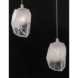 Ice glass pendant lamp 5-flg. Running