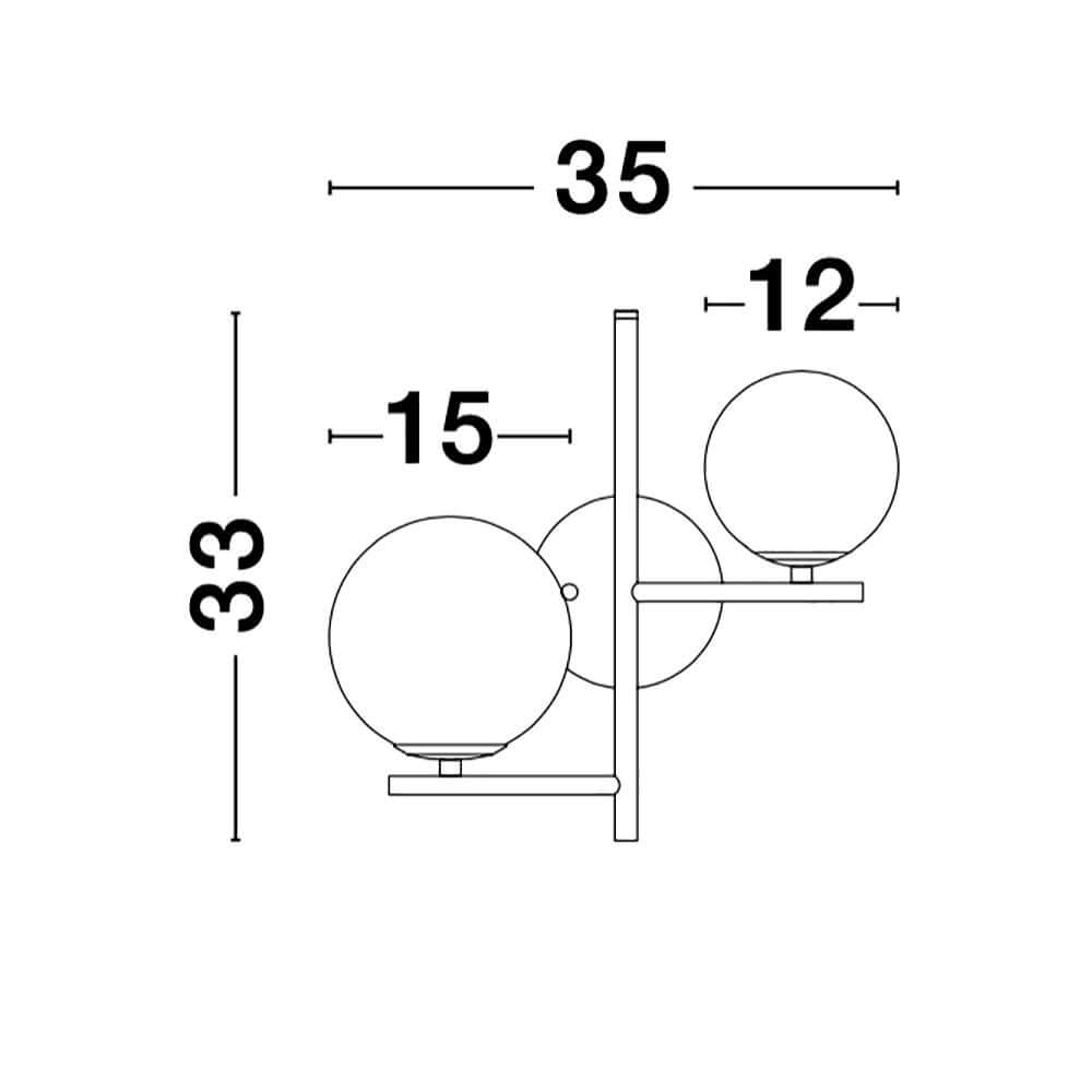 Impero Wandlampe 2-flammig Metall