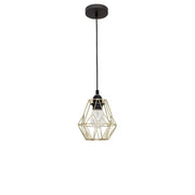 Isabella pendant light made of gold-coloured metal in a geometric design, ideal for modern interiors.