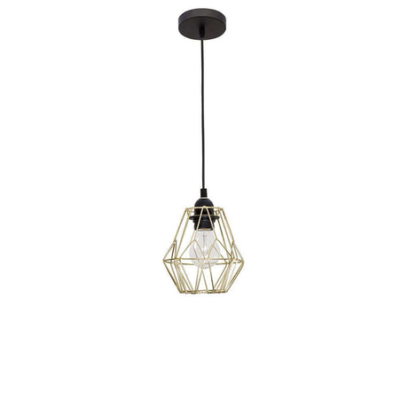 Isabella Pendelleuchte Metall aus goldfarbenem Metall in geometrischem Design, ideal für moderne Innenräume.