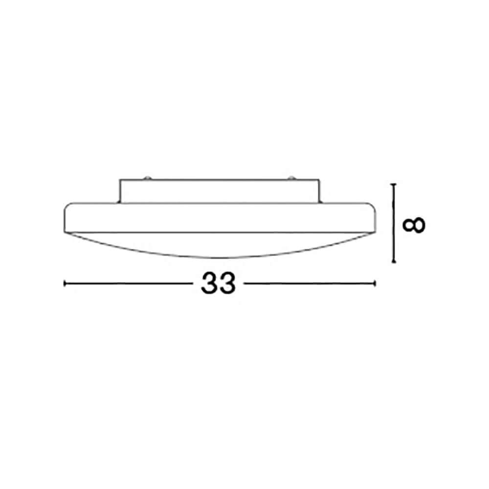 Nova Luce Ivi Bad Deckenlampe Weiß Glas - technische Zeichnung mit Maßangaben für Durchmesser und Höhe.