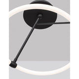 Janus LED Deckenlampe in Sandig-Schwarz mit minimalistischem Design und warmweißem Licht.