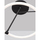 Janus LED Deckenlampe Ø 38cm Sandig-Schwarz mit minimalistischem Design und warmweißem Licht.