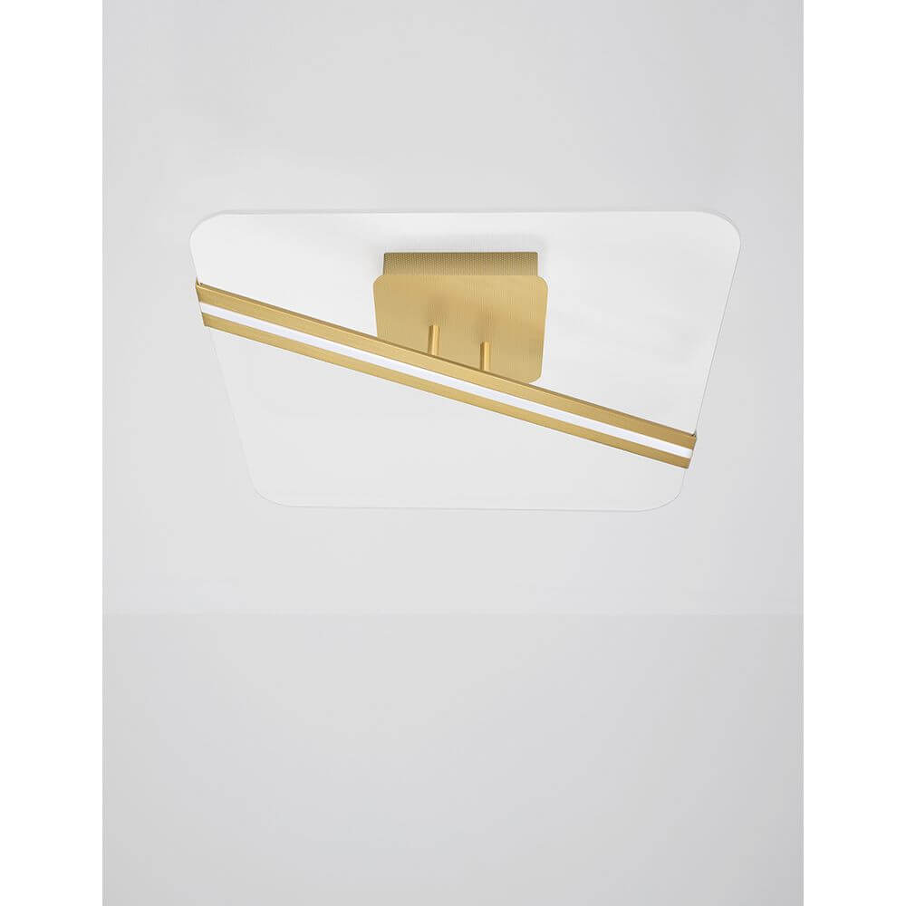 Jertuna LED Deckenlampe Gold, Klar mit elegantem Design und dekorativem Schirm für stimmungsvolle Beleuchtung.