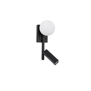 Applique murale en verre Joline LED Noir sable avec un design moderne et une lumière douce