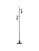 Joy LED Stehlampe Schwarz 161cm in modernem Design mit doppelten Leuchten und schlanker Form.