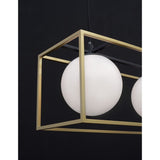 Juliet hanging light cuboid brass