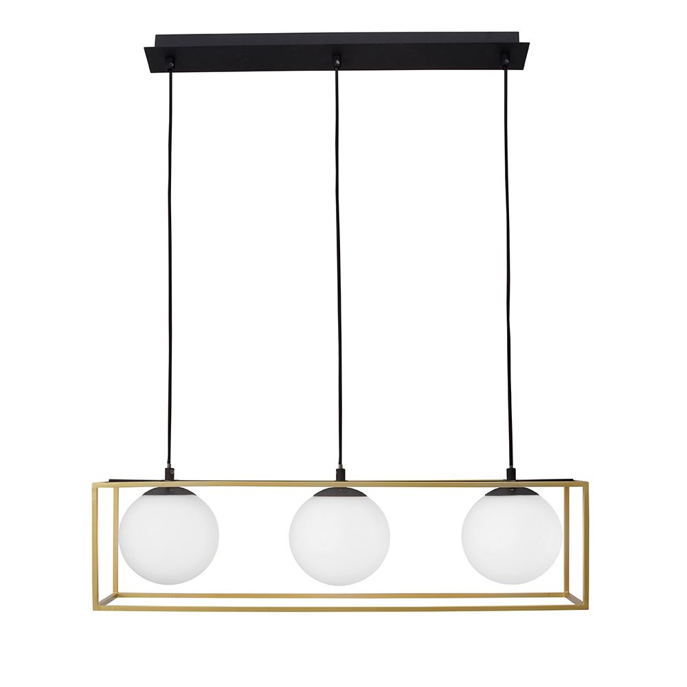 Juliet hanging light cuboid brass