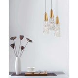 Kovac hanging lamp 3-flame glass gold