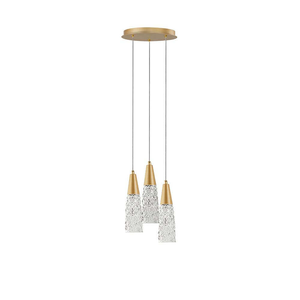 Kovac hanging lamp 3-flame glass gold