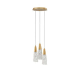 Kovac hanging lamp 3-flame glass gold