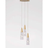 Kovac hanging lamp 3-flame glass gold