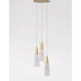 Kovac hanging lamp 3-flame glass gold