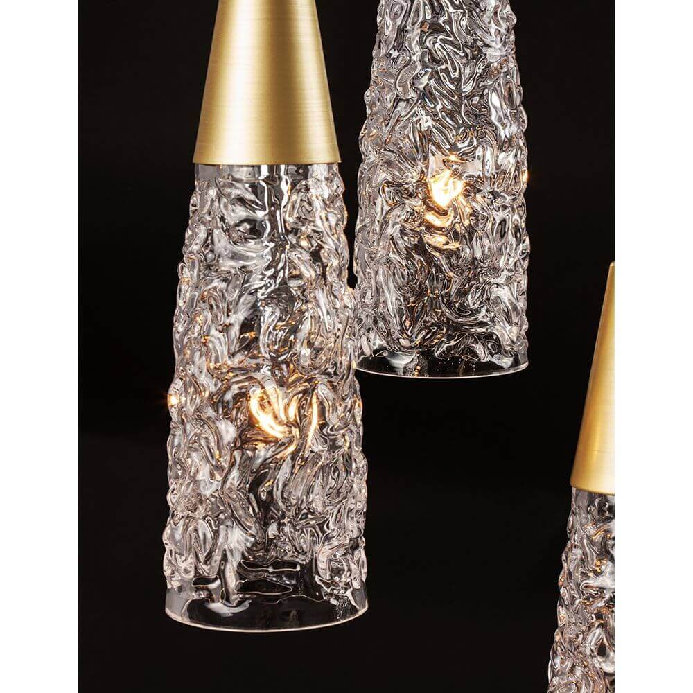 Kovac hanging lamp 3-flame glass gold