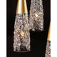 Kovac Hängelampe 3-flammig Glas Gold mit dekorativem, strukturiertem Glas und goldenen Elementen.