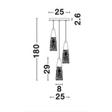 Kovac hanging lamp 3-flame glass gold