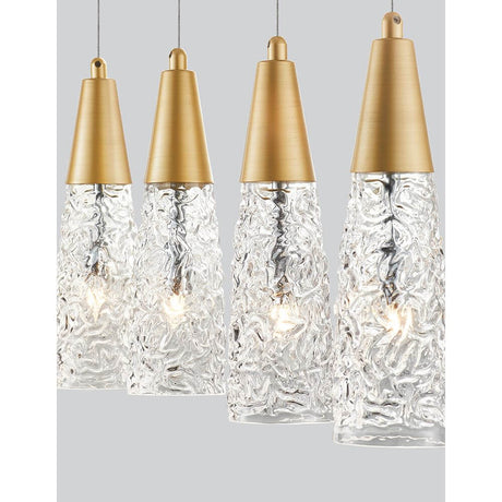 Kovac Hängeleuchte 5-flg Metall Glas mit gläsernen Lampenschirmen in raffiniertem Design.