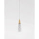 Nova Luce Kovac Pendellampe Stahl Gold, elegante Pendelleuchte mit goldenem Akzent und gläsernem Schirm.