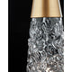 Nova Luce Kovac Pendellampe Stahl Gold mit transparentem Glas und goldfarbenem oberen Teil.