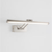 Nova Luce LED wall light Marnell in silver, modern elongated wall lamp with straight light arm and mounting plate