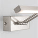 Nova Luce LED wall light Marnell in silver with modern design, front view of the wall-mounted light