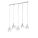 Nova Luce Lara Hängelampe 5-flg. Glas mit elegantem Design aus Aluminium und klarem Glas.