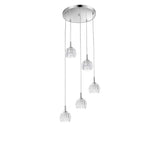 Lara glass hanging light 5 bulbs. Clear