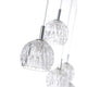 Lara Glas-Hängeleuchte 5-flg. Klar mit elegantem, transparentem Glasschirm und Chromoberfläche.