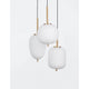 Nova Luce Lato Hängelampe 3-flammig Antik-Gold, Weiß - elegante Pendelleuchte mit milchig-weißem Glas und goldfarbenem Metall.