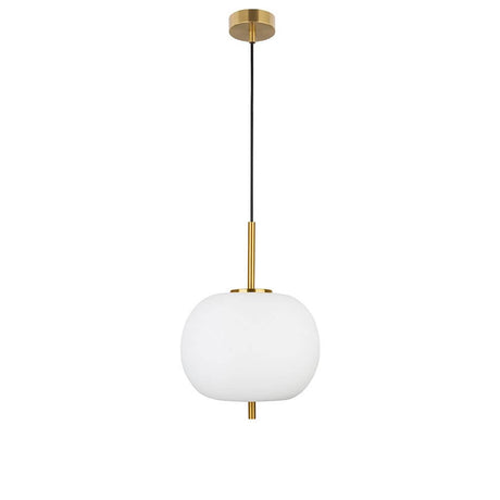 Nova Luce Lato Hängelampe Gold, Opal moderne Pendelleuchte aus Glas und Metall für Ess- und Wohnzimmer