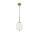 Lato Hängelampe Gold, Weiß - elegante Pendelleuchte aus opalem Glas und goldfarbenem Metall.