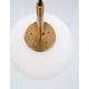 Nova Lace Lato pendant lamp with an opal-white glass body and brass mount, top view