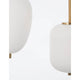 Nova Luce Lato Hängeleuchte 3-flammig Gold, Opal – zwei opale Glaskuppeln mit goldfarbenem Gestell, minimalistisches Pendel-Detail, sanftes diffuses Licht