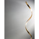 Leon LED Stehlampe 143cm Gold mit wellenförmigem Design und goldener Oberfläche.