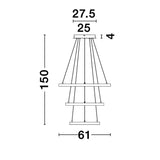 Leon LED Hängeleuchte 3 Ringe  Nova Luce   